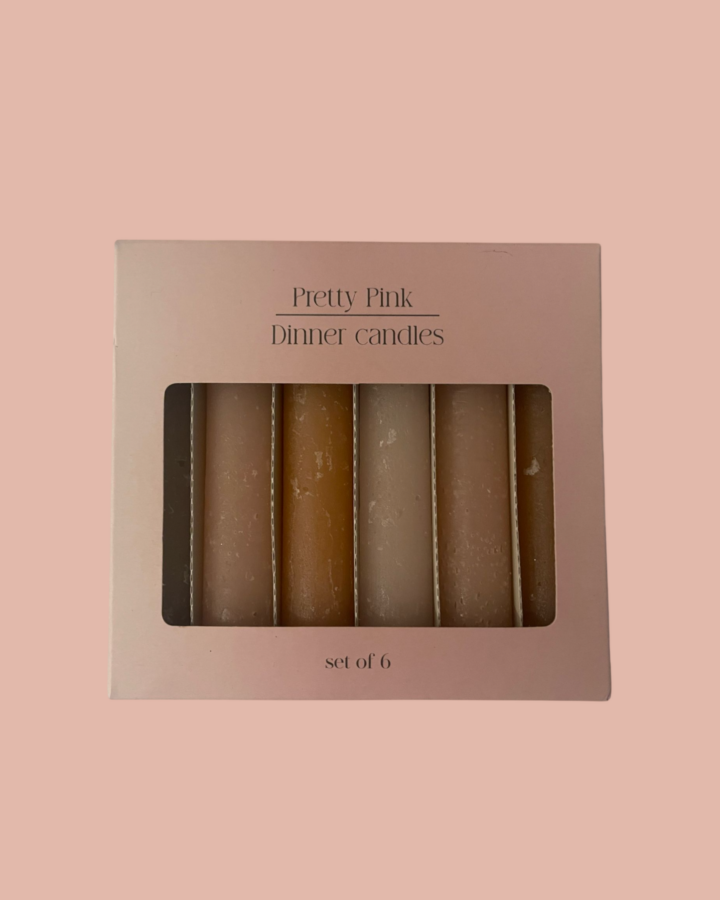 Pretty Pink | Dinnerkaarsen | Set van 6