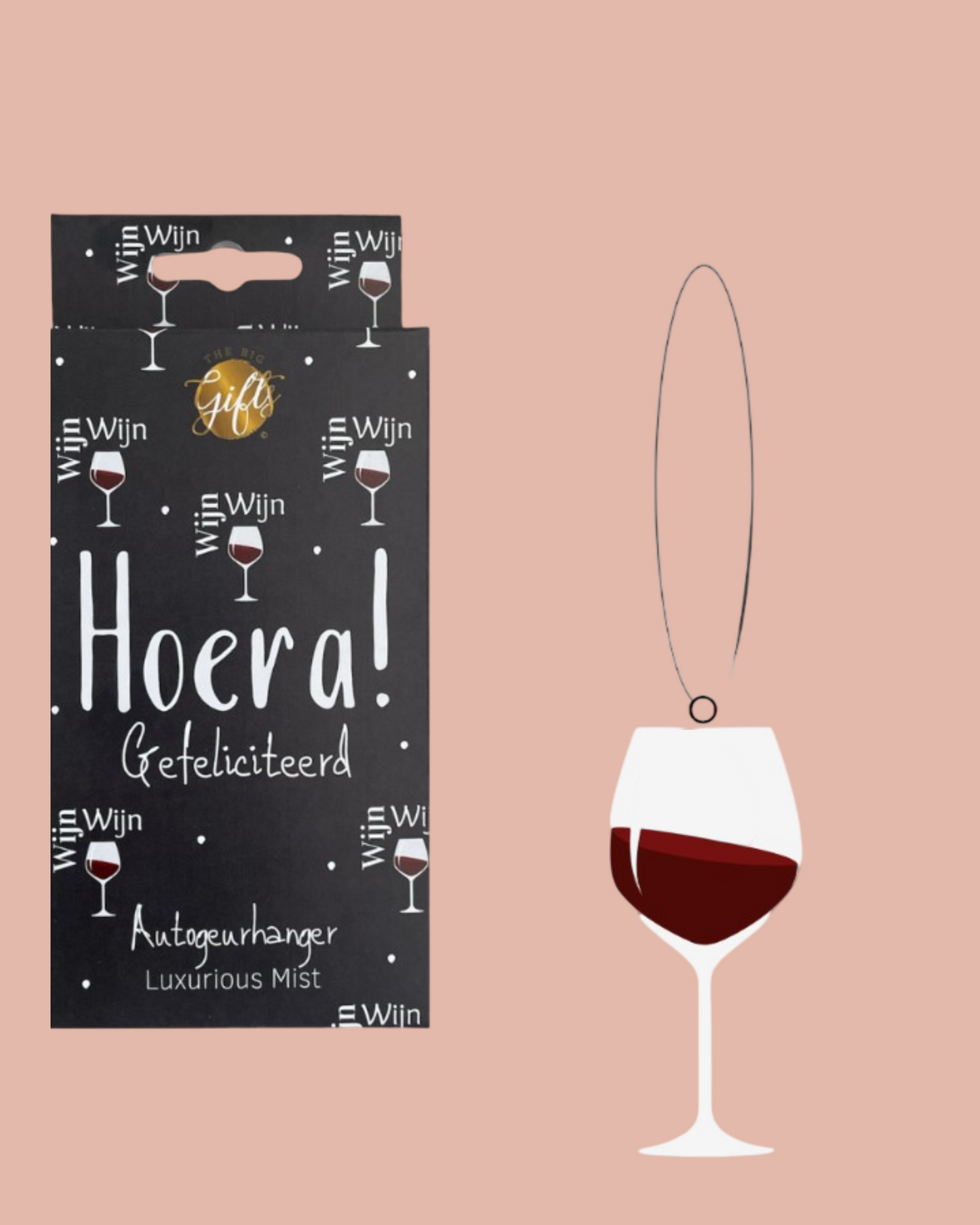 Autogeurhanger | Gefeliciteerd Wijn