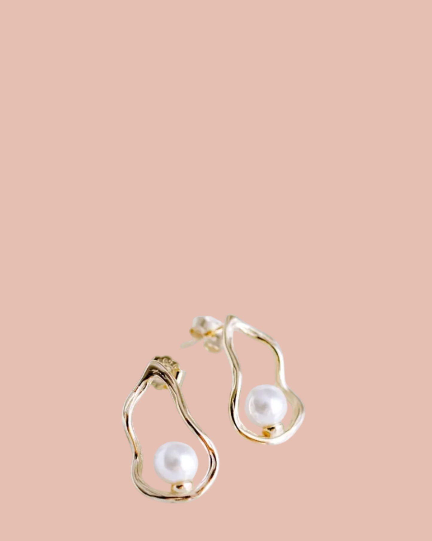 Zoetwaterparel Oorbellen 14k Modern Filigraan