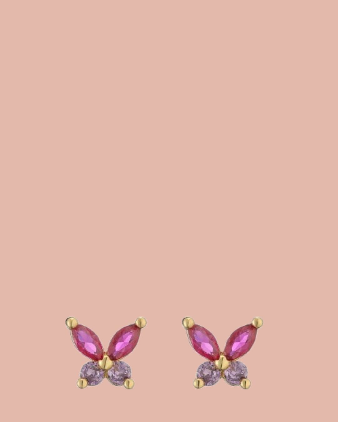Studs | Rosies | Vlinder | Roze / Goud