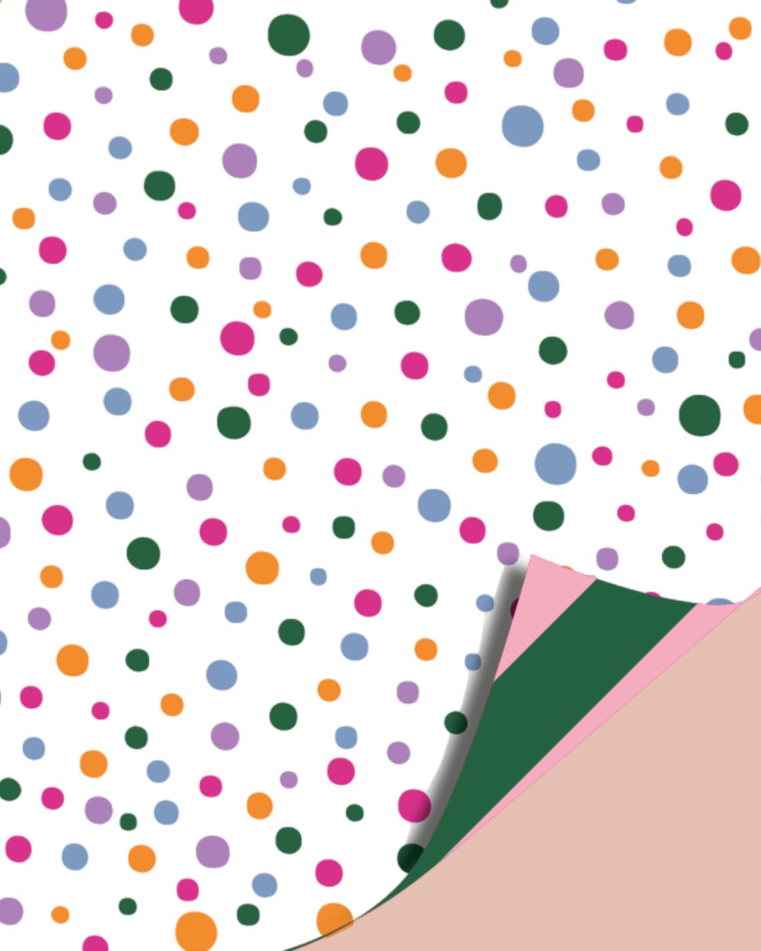 Dubbelzijdig Inpakpapier | Confetti | 70cm x 2m