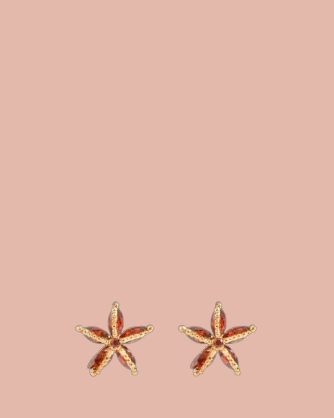 Studs | Rosies | Stralende Zeester | Rood / Goud