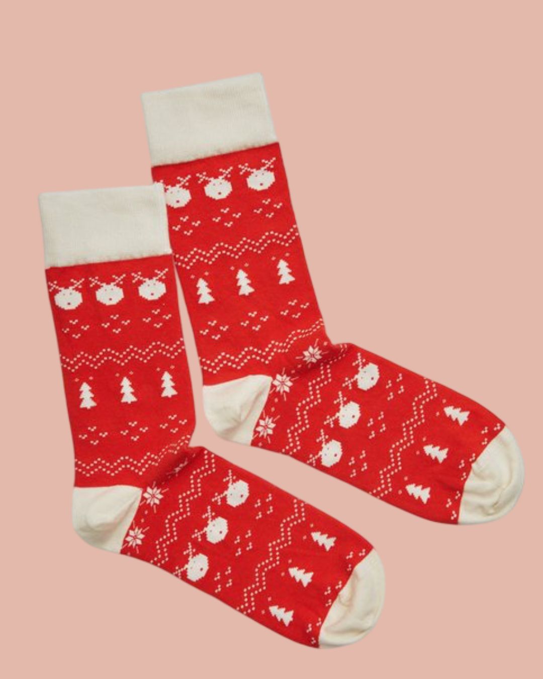 Sokken Met Kerstpatroon | Rood/Wit | Diverse Maten