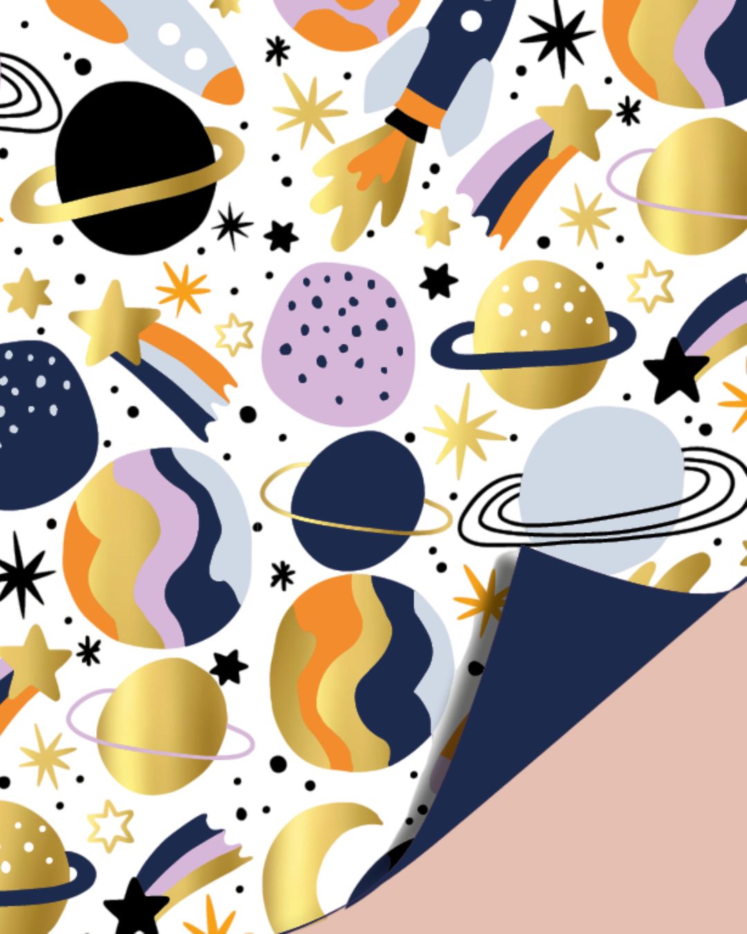 Dubbelzijdig Inpakpapier | Ruimte | 70cm x 2m