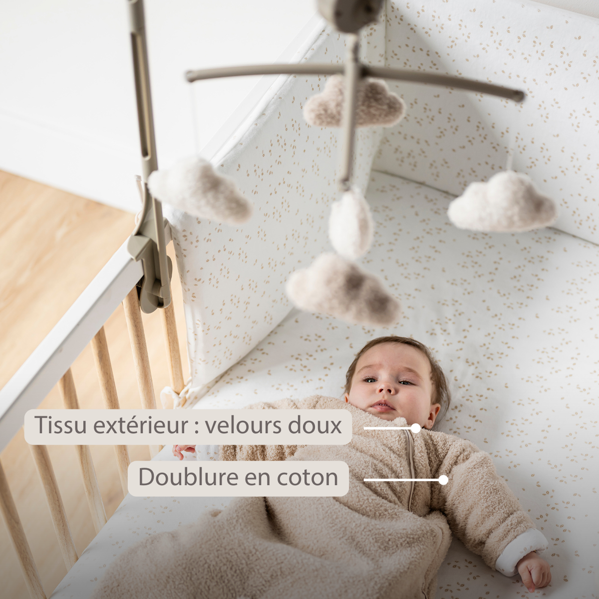 TEDDY Sleeping Bag Teddy Beige 70 cm – Detachable Sleeves – TOG 2.5 – Soft Baby Sleeping Bag: TEDDY / Pink / 70 cm