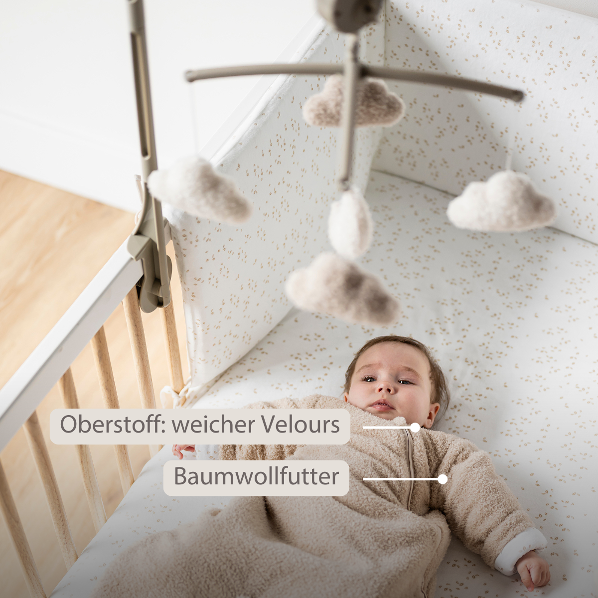 TEDDY Sleeping Bag Teddy Beige 70 cm – Detachable Sleeves – TOG 2.5 – Soft Baby Sleeping Bag: TEDDY / Pink / 70 cm