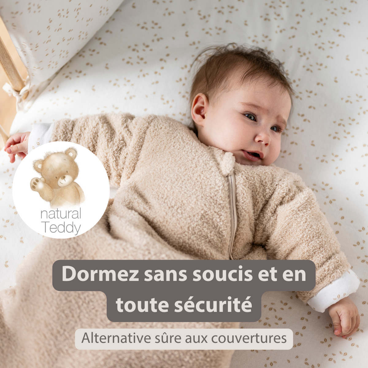 TEDDY Sleeping Bag Teddy Beige 70 cm – Detachable Sleeves – TOG 2.5 – Soft Baby Sleeping Bag: TEDDY / Pink / 70 cm