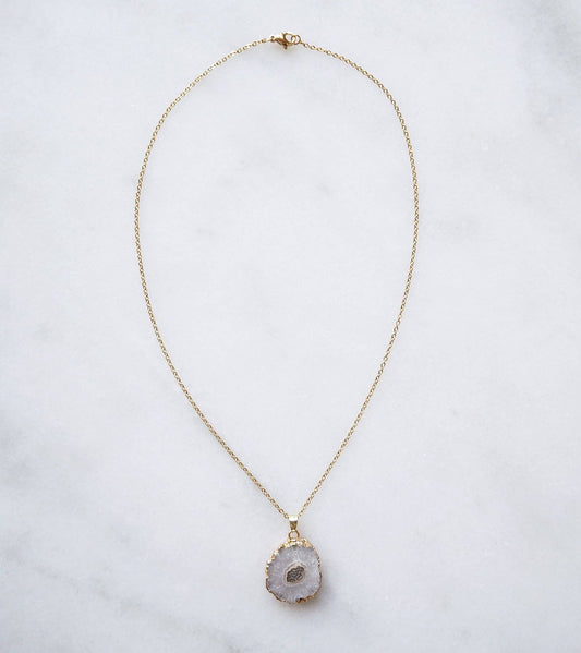 Witte Druzy Agaat Ketting voor Helderheid & Positiviteit