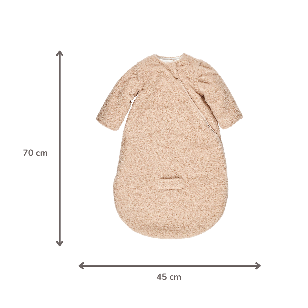 TEDDY Sleeping Bag Teddy Beige 70 cm – Detachable Sleeves – TOG 2.5 – Soft Baby Sleeping Bag: TEDDY / Pink / 70 cm