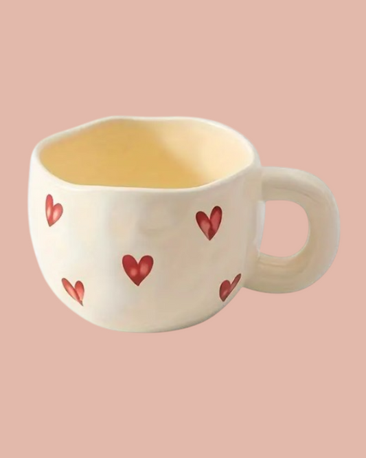 Koffiemok met hartjes