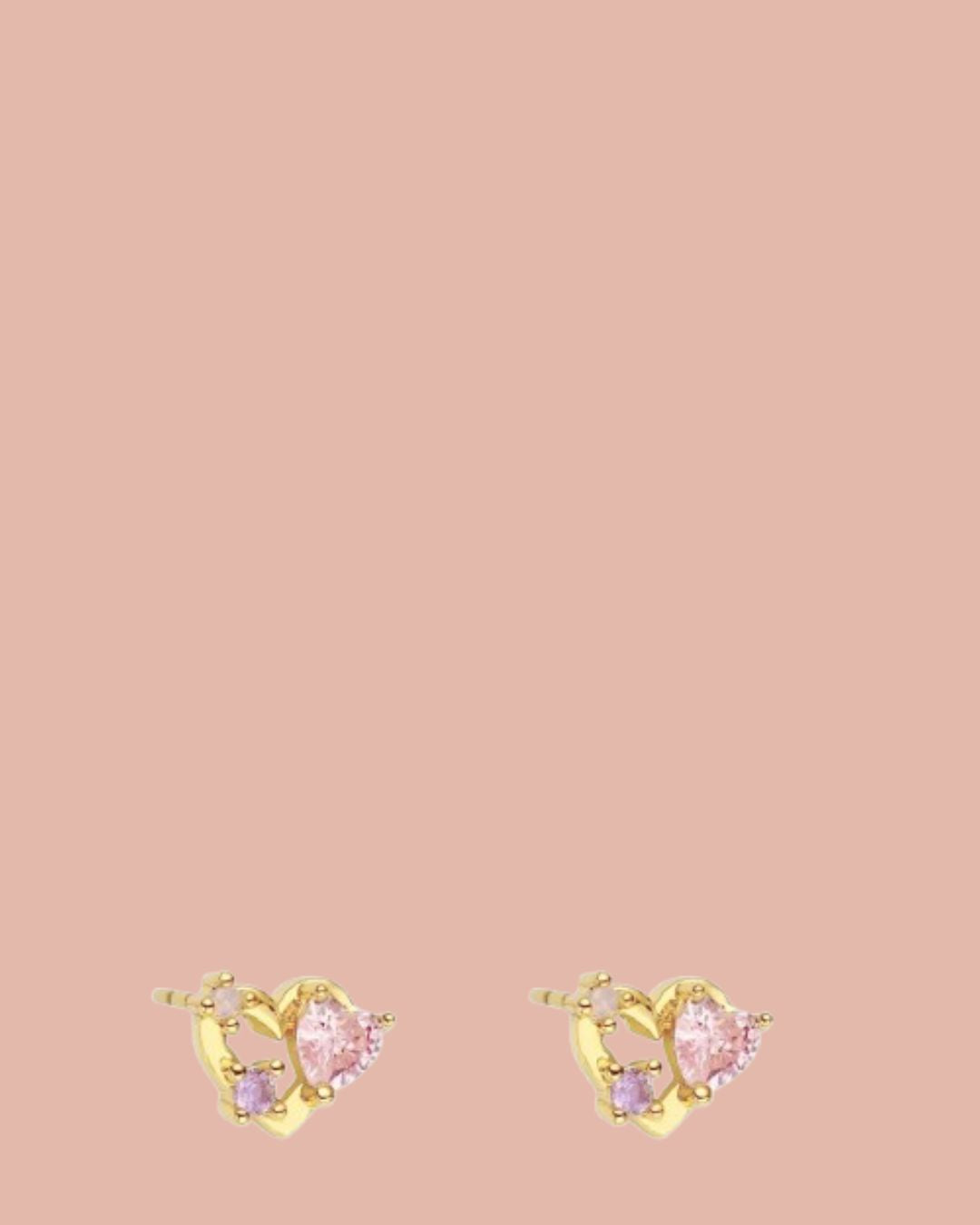 Studs | Rosies | Stralend Hart | Roze / Goud