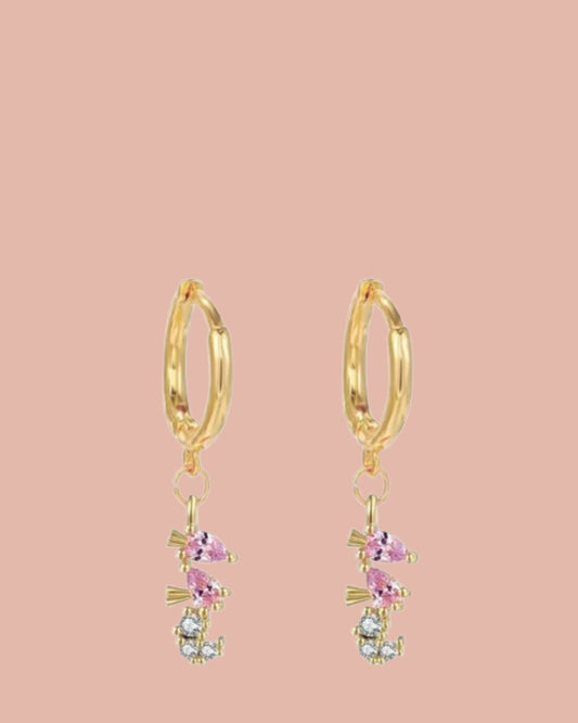 Oorbellen | Rosies | Zeepaardjes | Roze / Goud