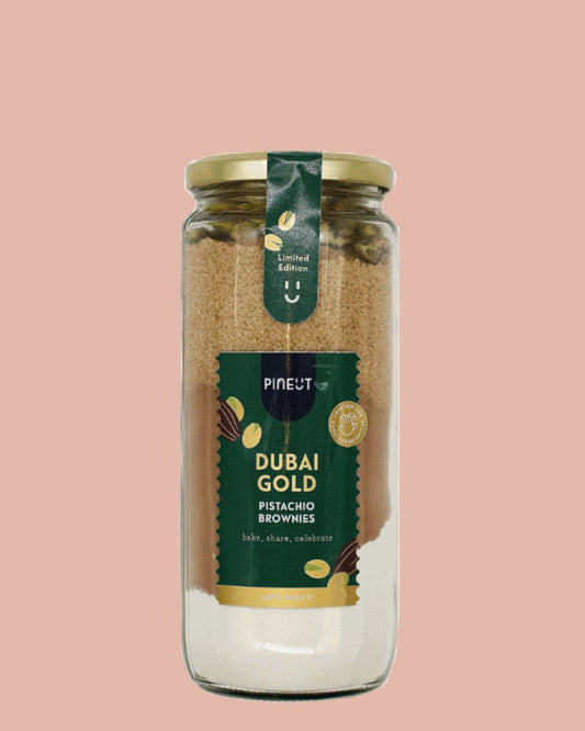 Dubai Gold | DIY-Browniemix | Met Pure Chocolade, Pistache & Specerijen