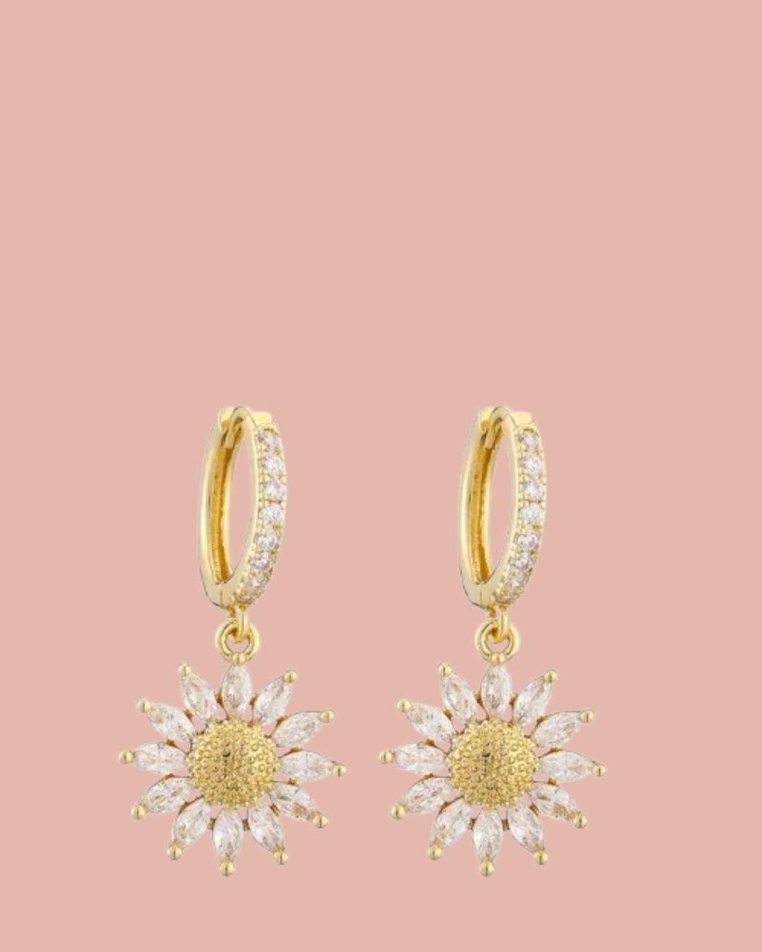 Oorbellen | Rosies | Bloem | Wit / Goud