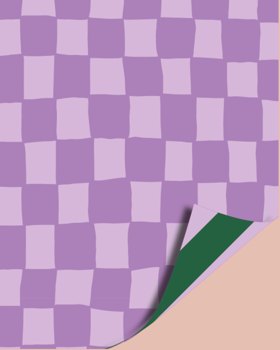 Dubbelzijdig Inpakpapier | Paars Geblokt