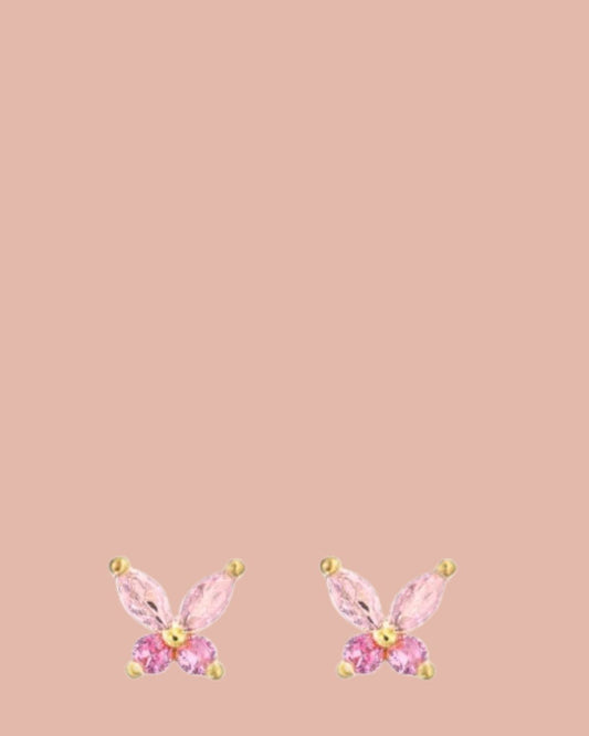 Studs | Rosies | Vlinder | Roze / Goud