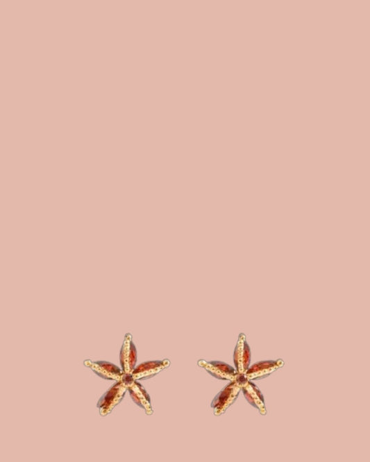 Studs | Rosies | Stralende Zeester | Rood / Goud