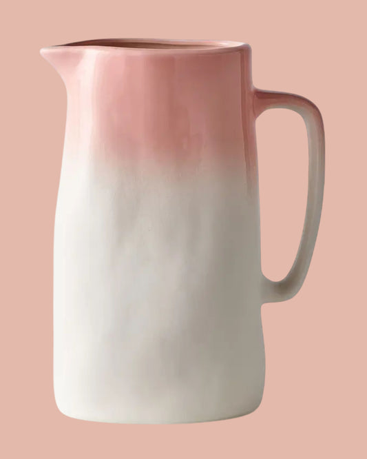 Keramische vaas Kan Roze/wit