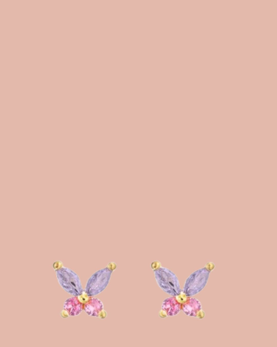Studs | Rosies | Vlinder | Paars / Goud