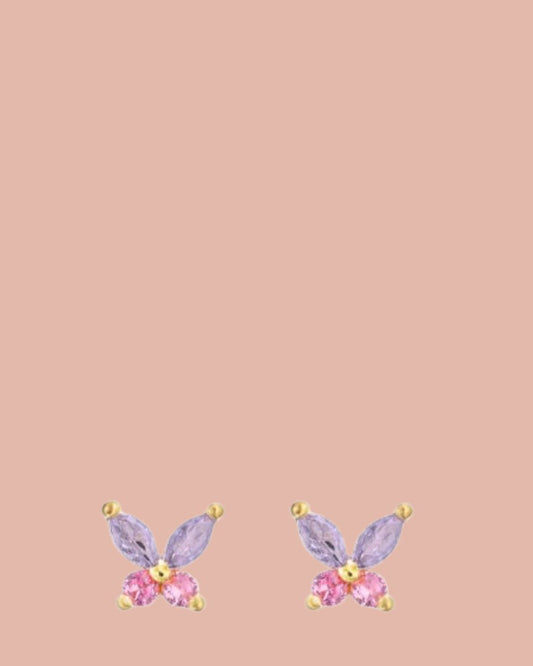 Studs | Rosies | Vlinder | Paars / Goud