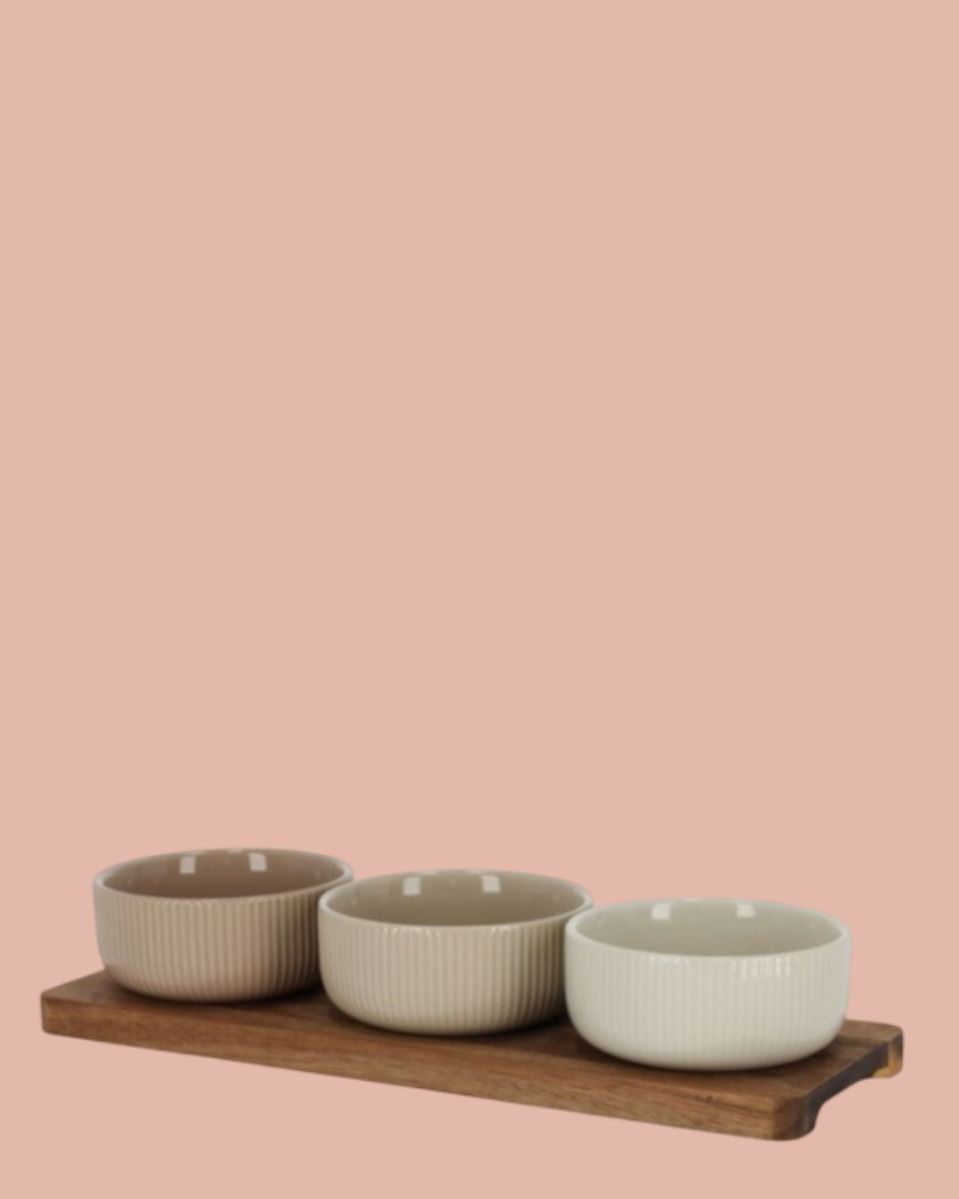 Serveerplank Met Schaaltjes | Beige