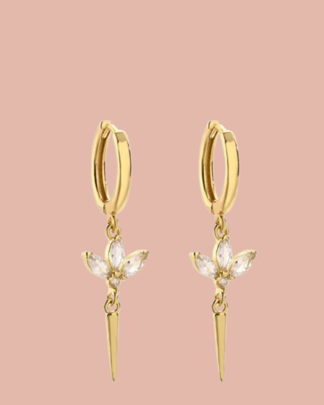 Oorbellen | Rosies | Alissa | Wit / Goud