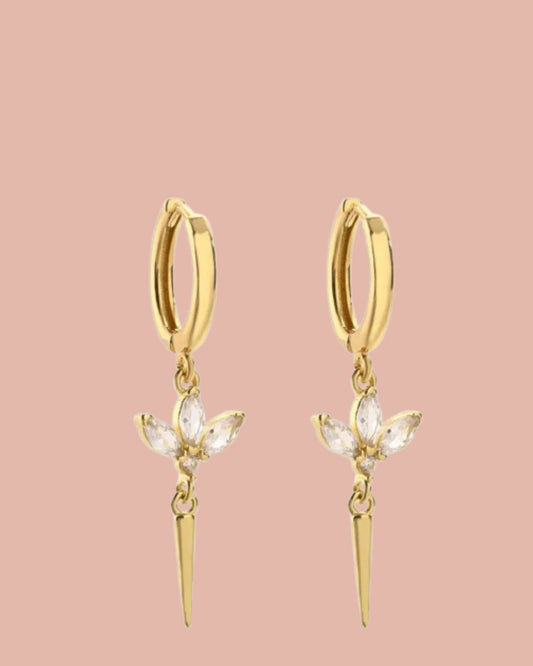 Oorbellen | Rosies | Alissa | Wit / Goud