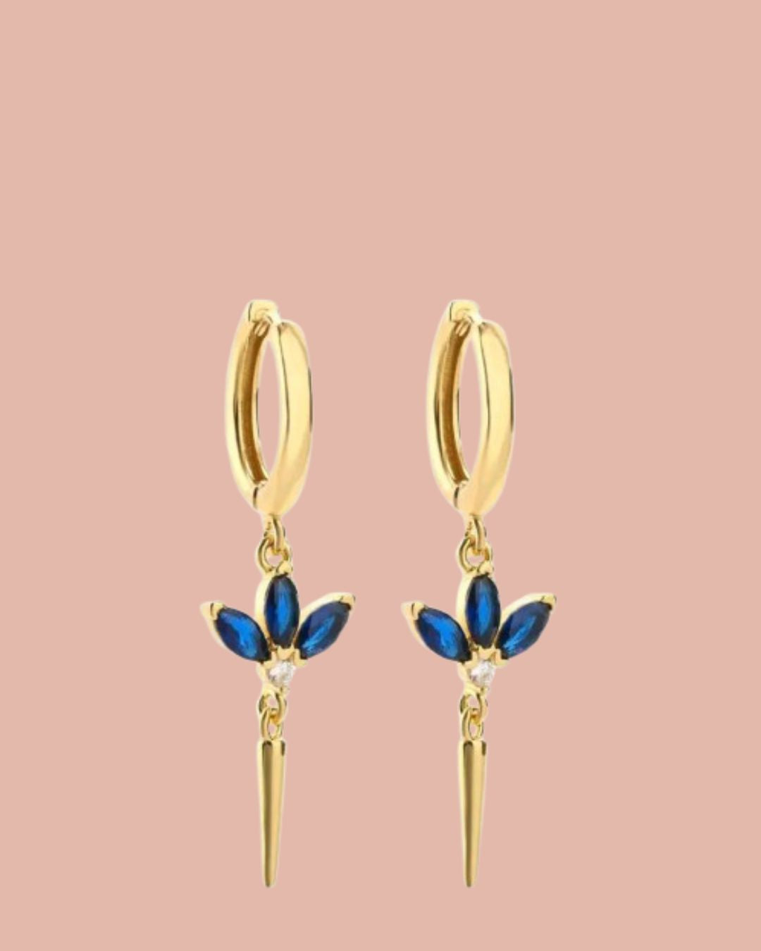 Oorbellen | Rosies | Alissa | Blauw / Goud