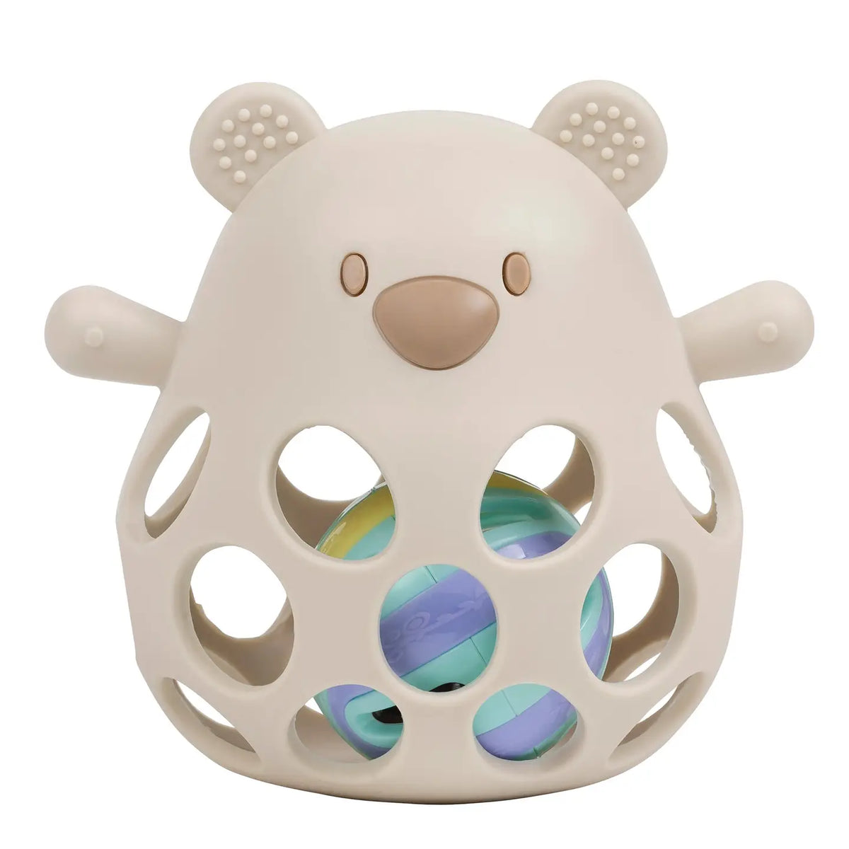 Silicone Rammelbeer | Beige | 11 cm