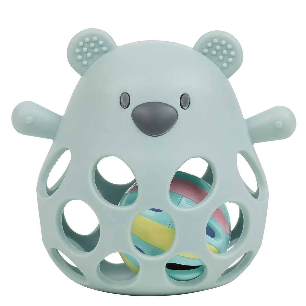 Silicone Rammelbeer | Pastelgroen | 11 cm