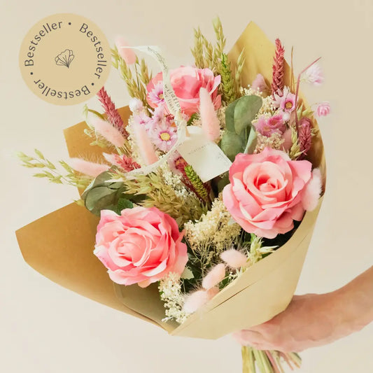 Romantisch Boeket Met Gedroogde & Kunstbloemen | Boeket | Roos | Groot