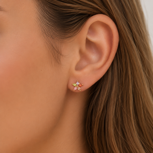 Studs | Rosies | Azalea | Multicolor / Goud
