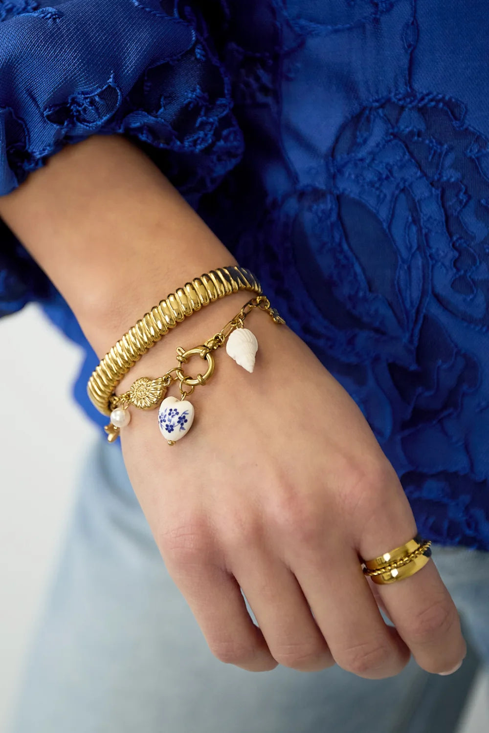 Armband | Chunky Gestreept | Goud