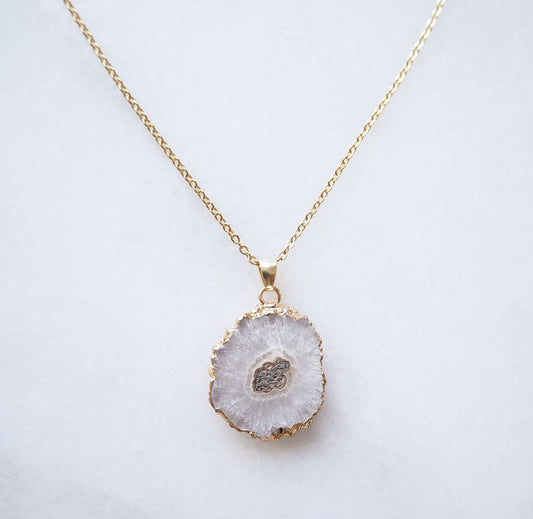 Witte Druzy Agaat Ketting voor Helderheid & Positiviteit