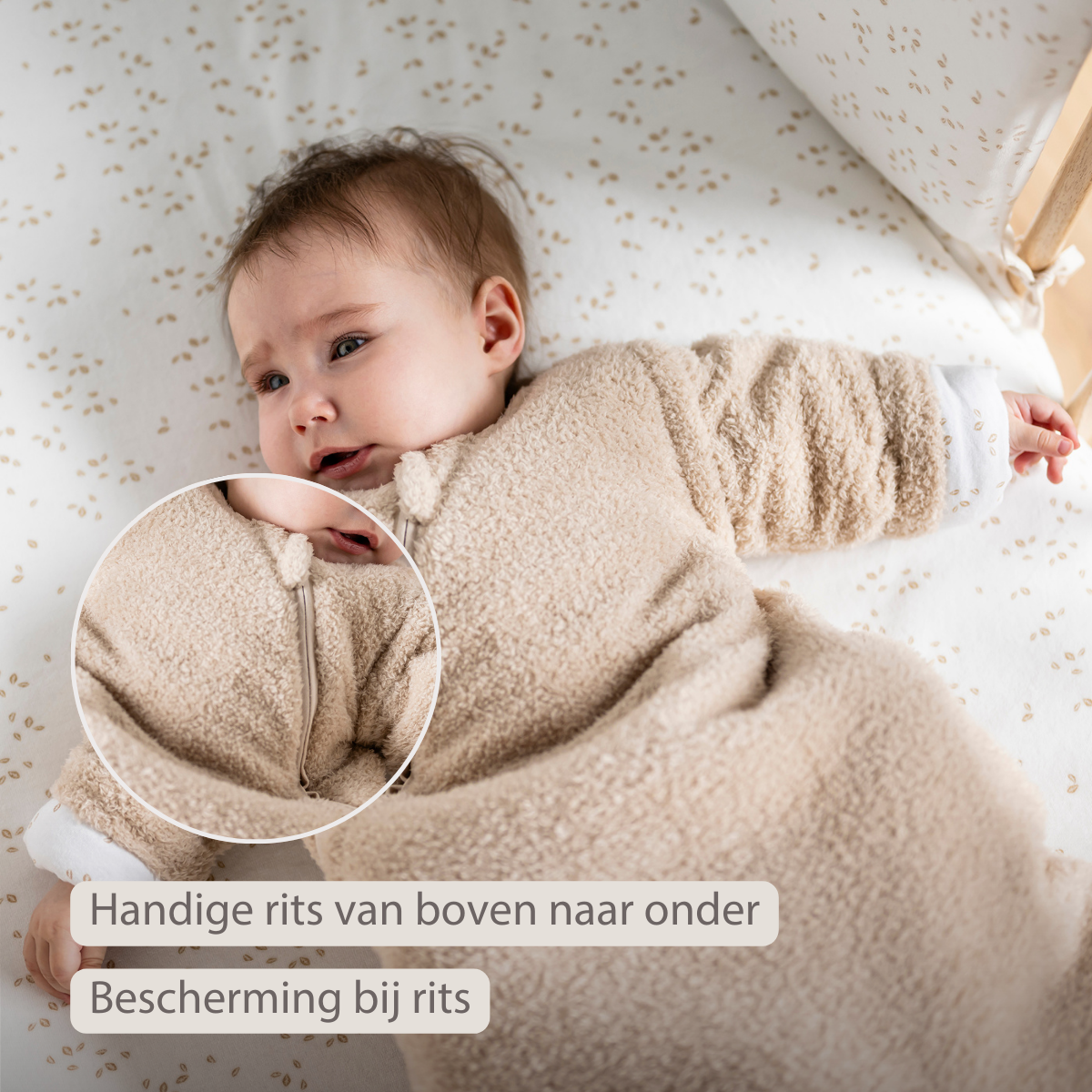 TEDDY Sleeping Bag Teddy Beige 70 cm – Detachable Sleeves – TOG 2.5 – Soft Baby Sleeping Bag: TEDDY / Pink / 70 cm